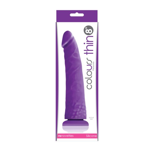 Dildo Delgado 8 in. Colores Placer Púrpura - Alta Calidad