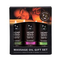 Earthly Body Hemp Seed Massage Oil Gift Set - Luxury Experience