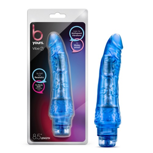 B Yours Vibe 7 Realistic 8.75 in. Vibrating Dildo Blue