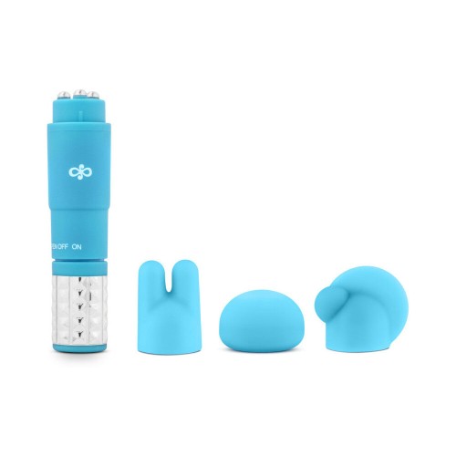 Rose Revitalize Massage Kit Mini Vibrator & Attachments Blue