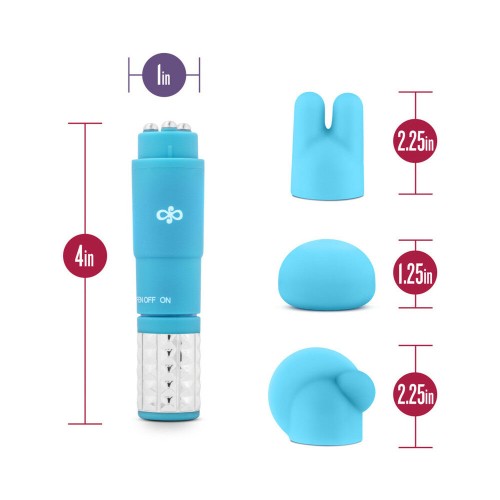 Rose Revitalize Massage Kit Mini Vibrator & Attachments Blue