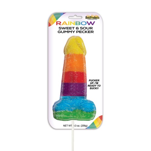 Chupachups Jumbo "Sweet & Sour" Gummy Cock Arcoíris