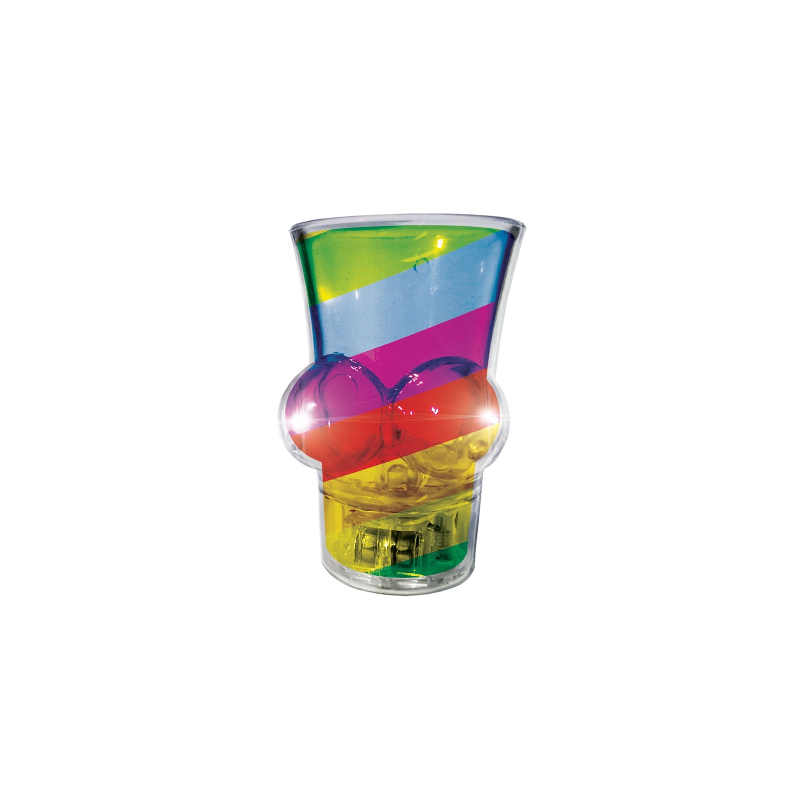 Vaso de Shot Boobie Arcoíris Iluminado Divertido Accesorio para Fiestas