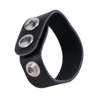 Anillo de Cock de Cuero Ajustable Rock Solid Negro - Ajuste Cómodo