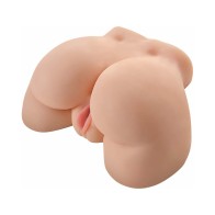 PDX Vibrating Ass Remote-Controlled Dual-Entry Masturbator - Beige