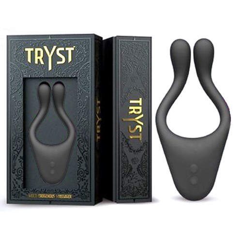 Tryst Black Vibrating Cock Ring