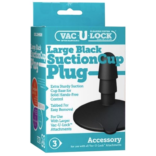 Plug Grande de Succión Vac-U-Lock Negro para Diversión Sin Manos