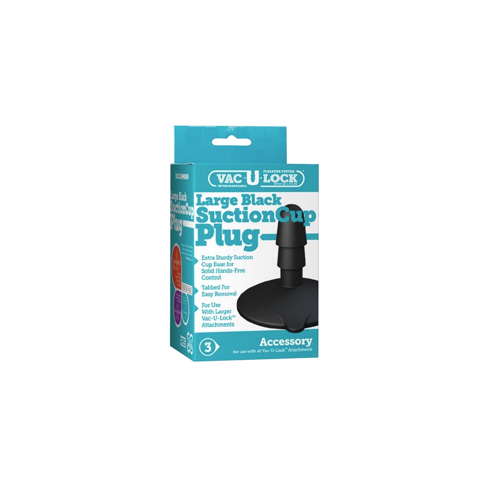 Plug Grande de Succión Vac-U-Lock Negro para Diversión Sin Manos