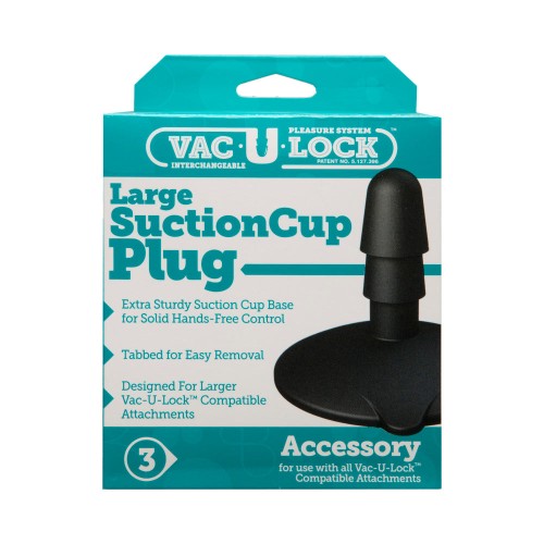 Vac-U-Lock Large Black Suction Cup Plug for Hands-Free Fun