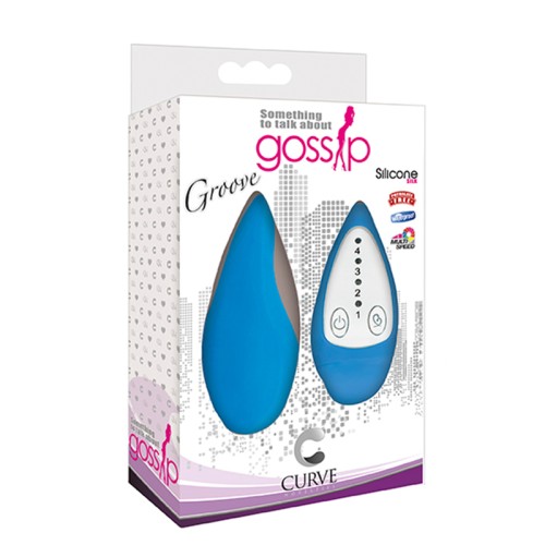 Gossip Groove 4 Speed Silicone Vibrator - Azure