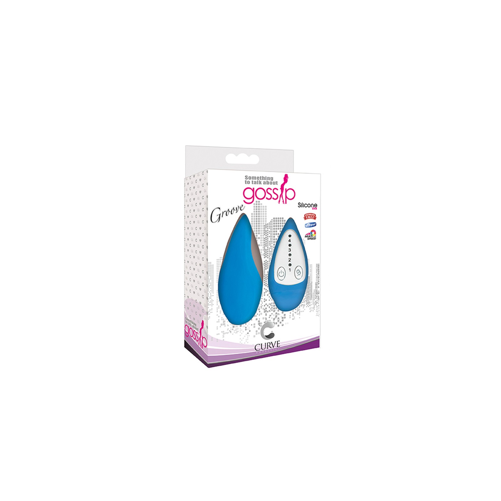 Gossip Groove 4 Speed Silicone Vibrator - Azure