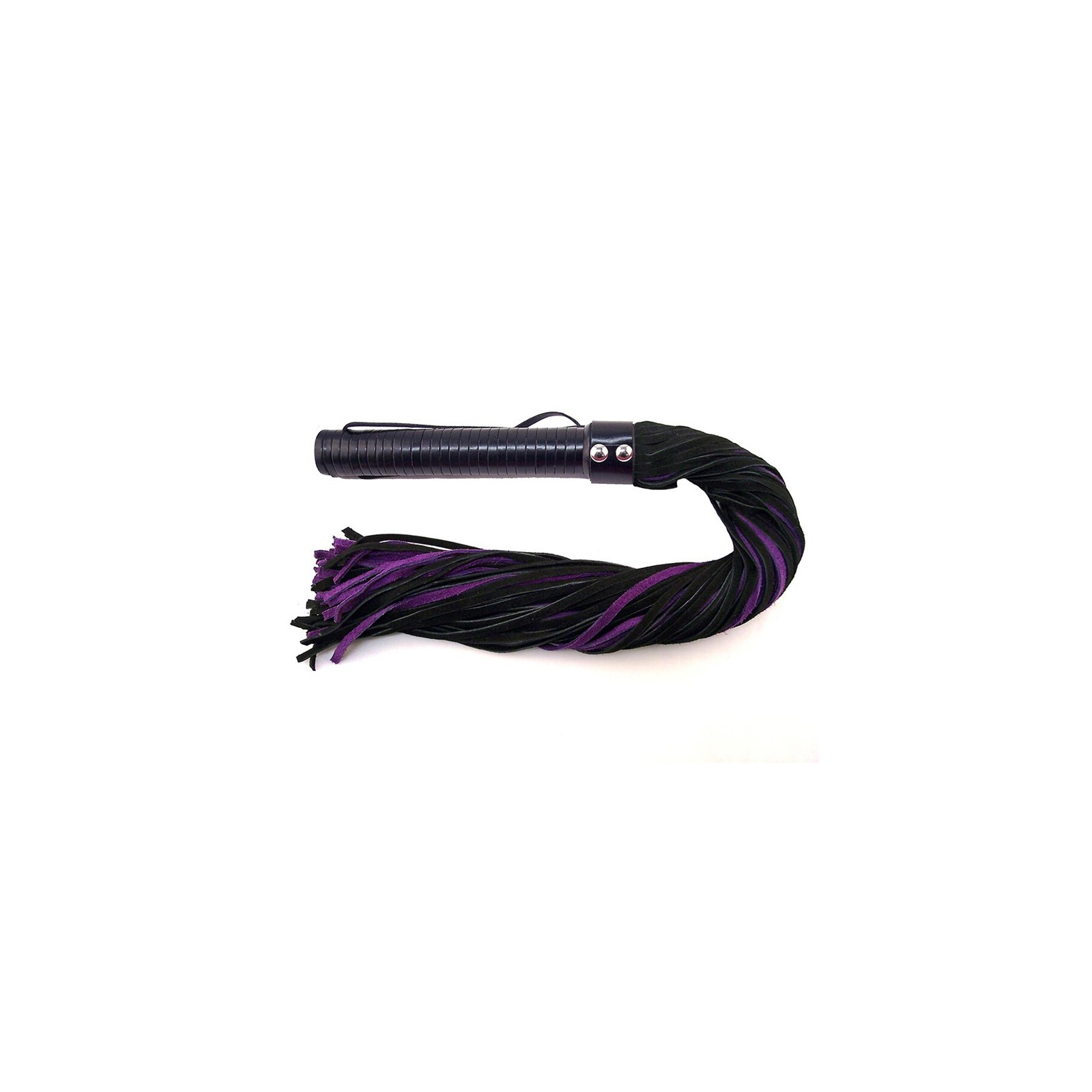 Rouge Suede Flogger with Leather Handle for Sensation Play