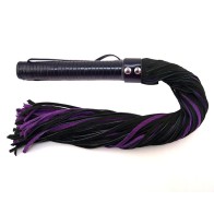 Rouge Suede Flogger with Leather Handle for Sensation Play