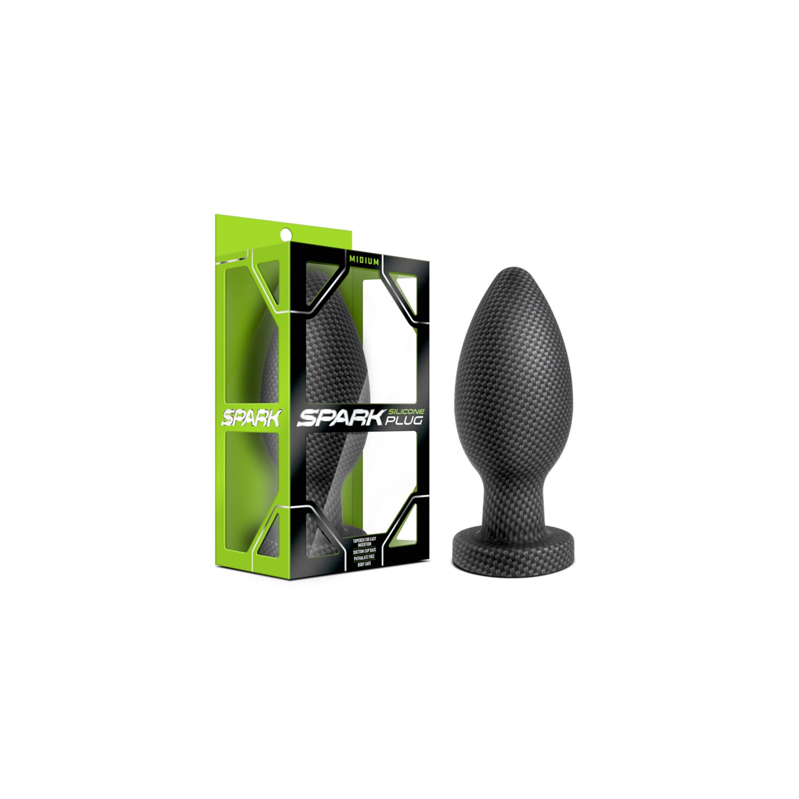 Spark Medium Silicone Anal Plug Carbon Fiber