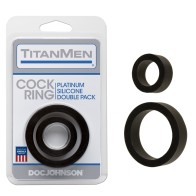 Titanmen Cock Ring Platinum Silicone Double Pack