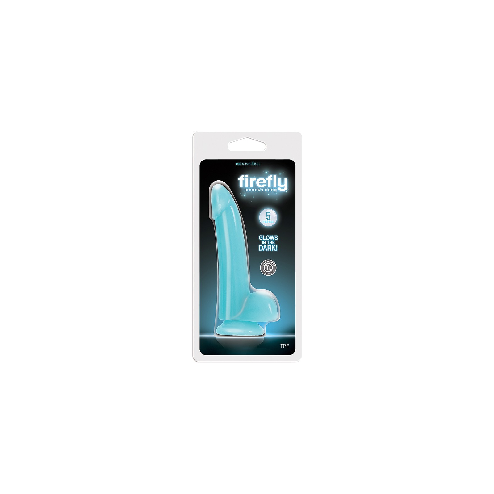 Dildo Firefly Smooth de 5 in. Azul - Diversión que Brilla en la Oscuridad