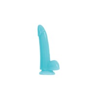 Dildo Firefly Smooth de 5 in. Azul - Diversión que Brilla en la Oscuridad