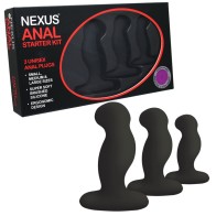 Nexus Anal Starter Kit with 3 Solid Silicone Butt Plugs for Beginners