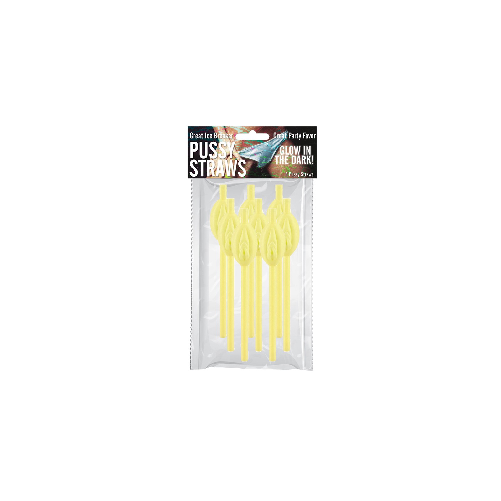 Glow in the Dark Pussy Straws - 8-Pack