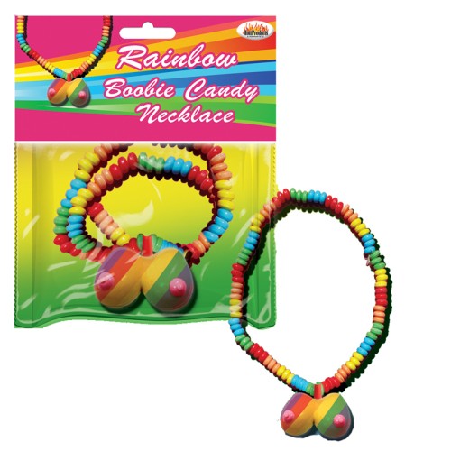 Rainbow Boobie Candy Necklace - Fun Party Accessory