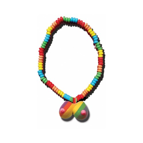 Rainbow Boobie Candy Necklace - Fun Party Accessory