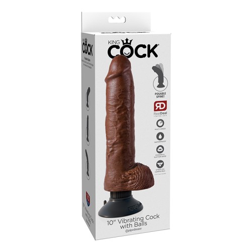 Pipedream King Cock Dildo Vibrador de 10 pulgadas con Testículos