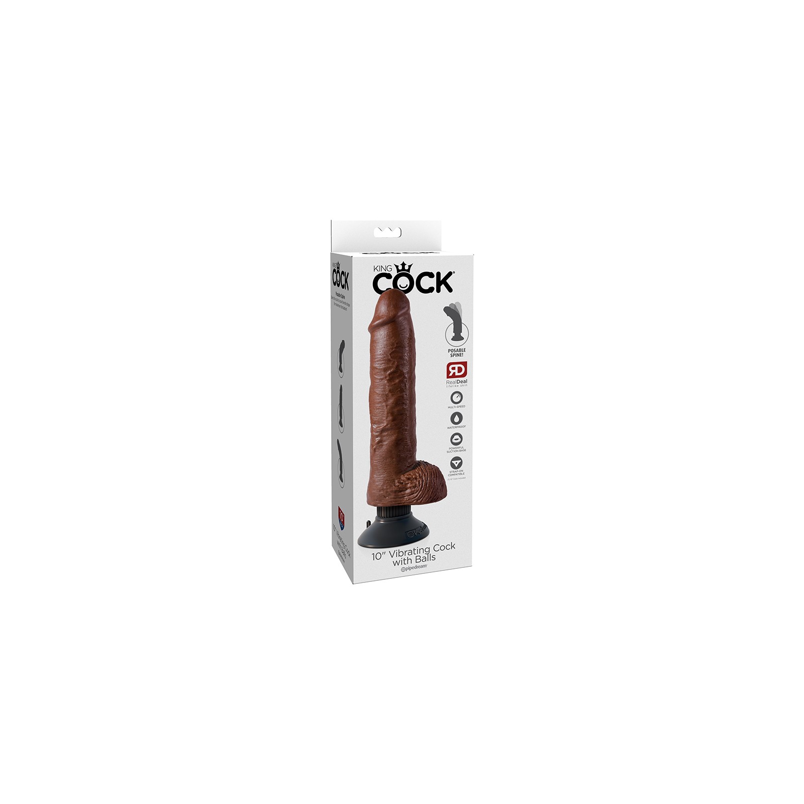 Pipedream King Cock Dildo Vibrador de 10 pulgadas con Testículos