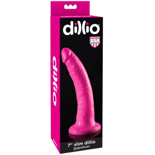 7 in Slim Realistic Dildo Pink by Pipedream