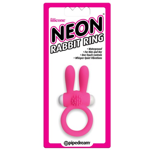 Cockring Vibrador Conejito Neón - Resistente al Agua