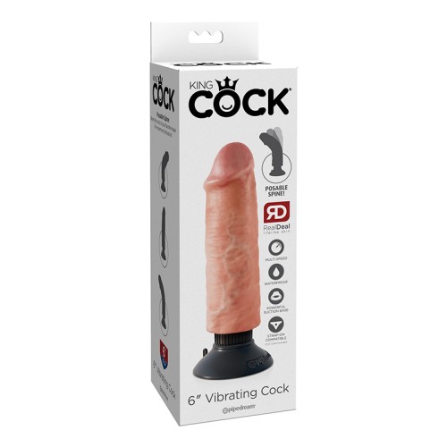 Pipedream King Cock Dildo Vibrador de 6 in. con Ventosa