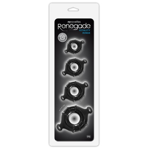 Set de 4 Anillos Vitality Renegade Negros