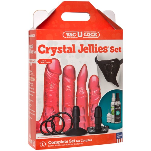 Vac-U-Lock Set de Juguetes de Cristal Rosa - Placer Premium