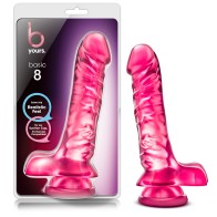 B Yours Basic 8 Realistic Dildo with Balls Pink