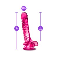 B Yours Basic 8 Realistic Dildo with Balls Pink