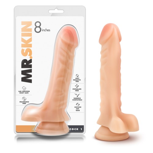 Dildo Realista de 9 Pulgadas de Dr. Skin con Testículos Beige