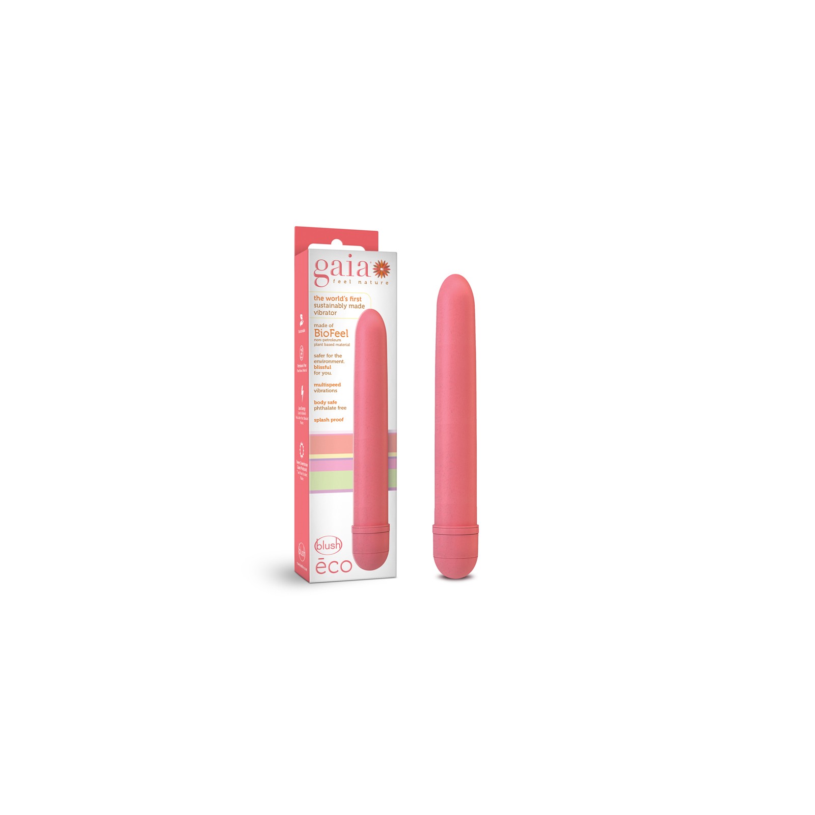 Gaia Eco Slimline Vibrator Coral