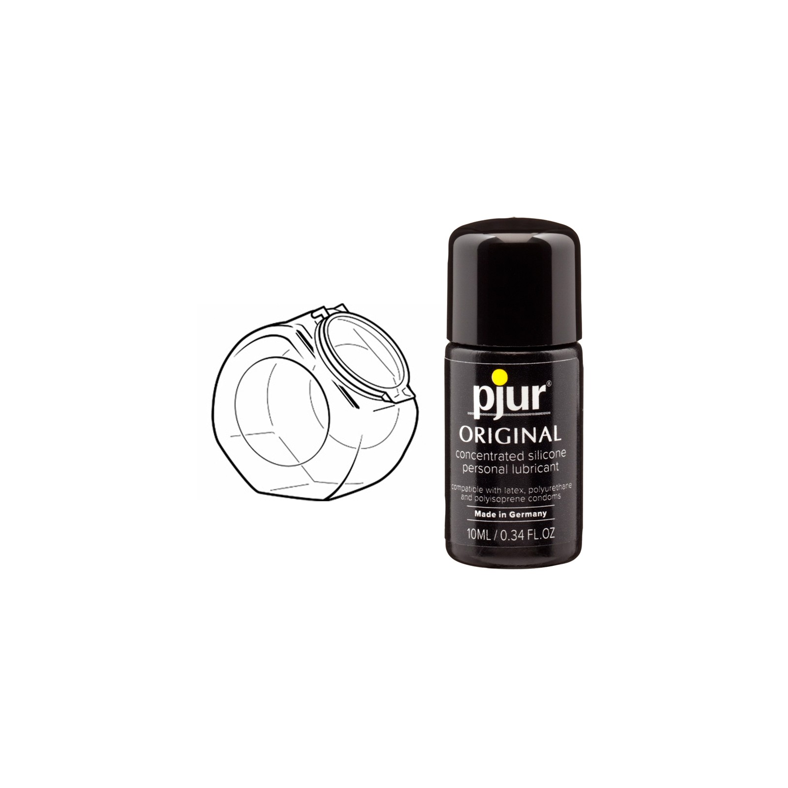 Lubricante de Silicona Pjur Original 10ml Exhibidor Clambowl