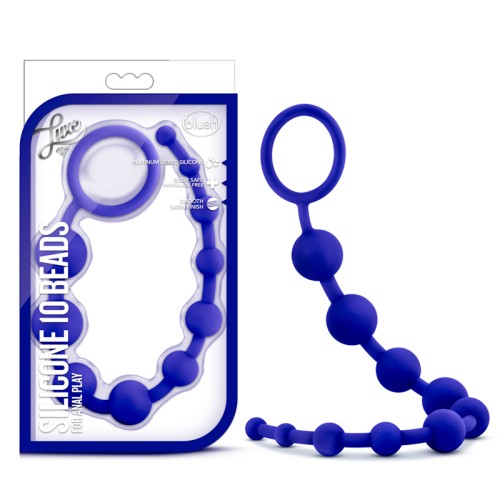 Luxe Silicone 10 Beads Anal Play Indigo