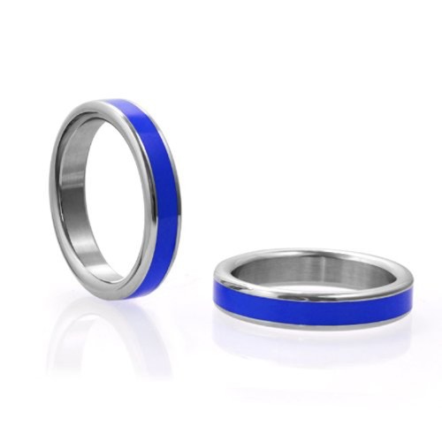 M2M Stainless C-Ring with Blue Band