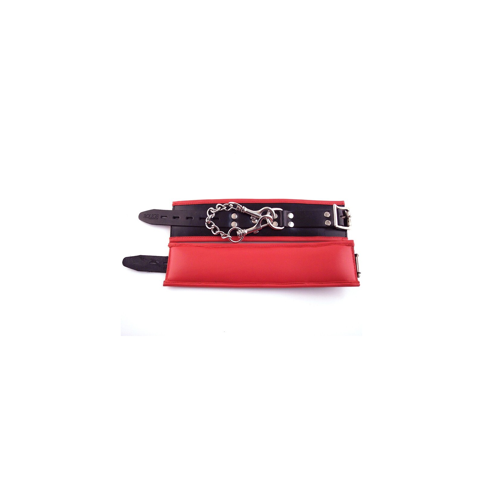 Rouge Padded Leather Wrist Cuffs