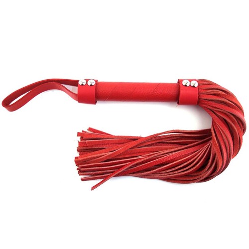 Flogger de Cuero Rouge H-Style Rojo - Experiencia BDSM Intensa