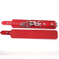 Rouge Adjustable Red Leather Wrist Cuffs