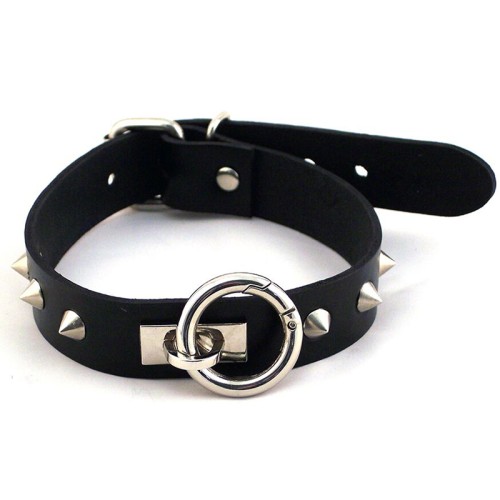 Rouge O-Ring Studded Collar (Thinner) - Black