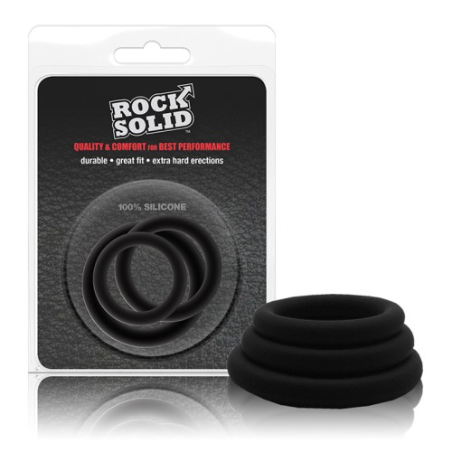 Rock Solid Silicone Cock Ring Set for Enhanced Pleasure