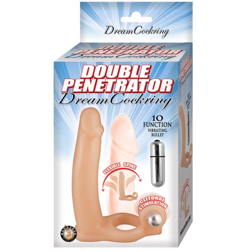 Anillo de Cock de Doble Penetración - Juguete Vibrador de 10 Funciones