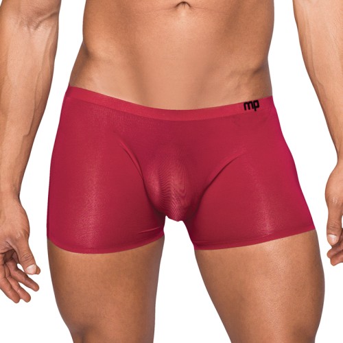 Male Power Wine Seamless Short with Sheer Pouch