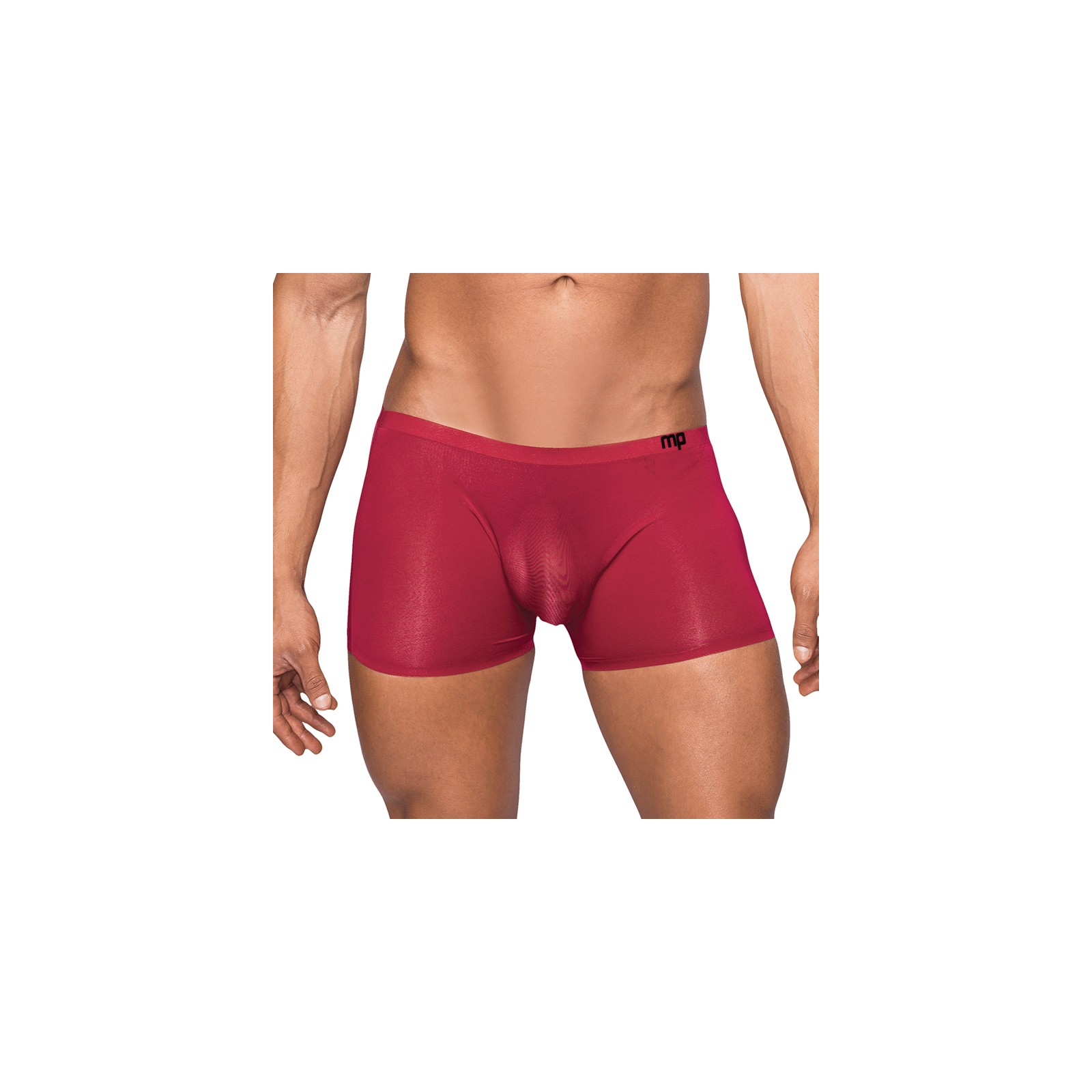 Male Power Mini Short Sin Costura con Bolsillo Translucido - Vino XL