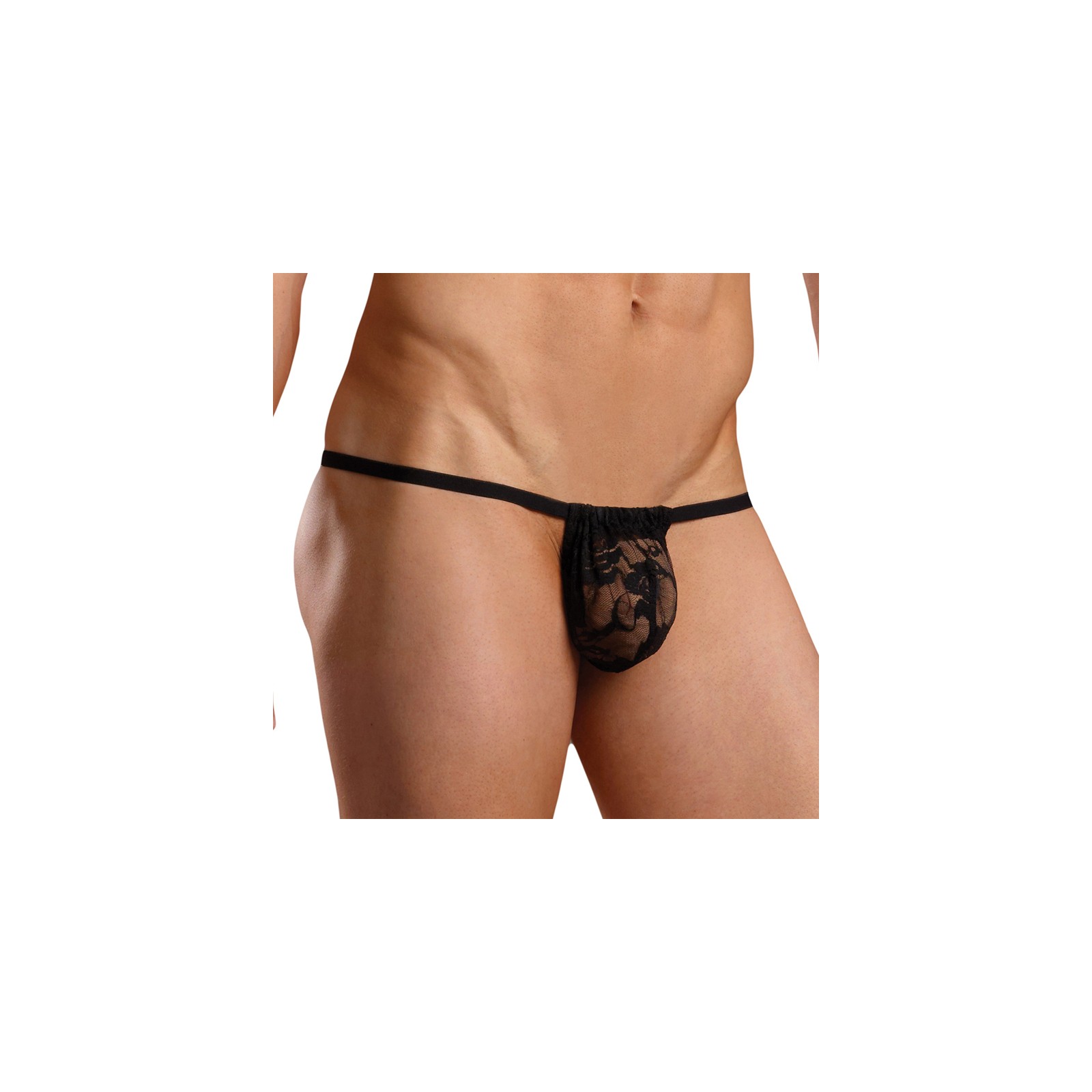 Male Power Stretch Lace Posing Strap - black style