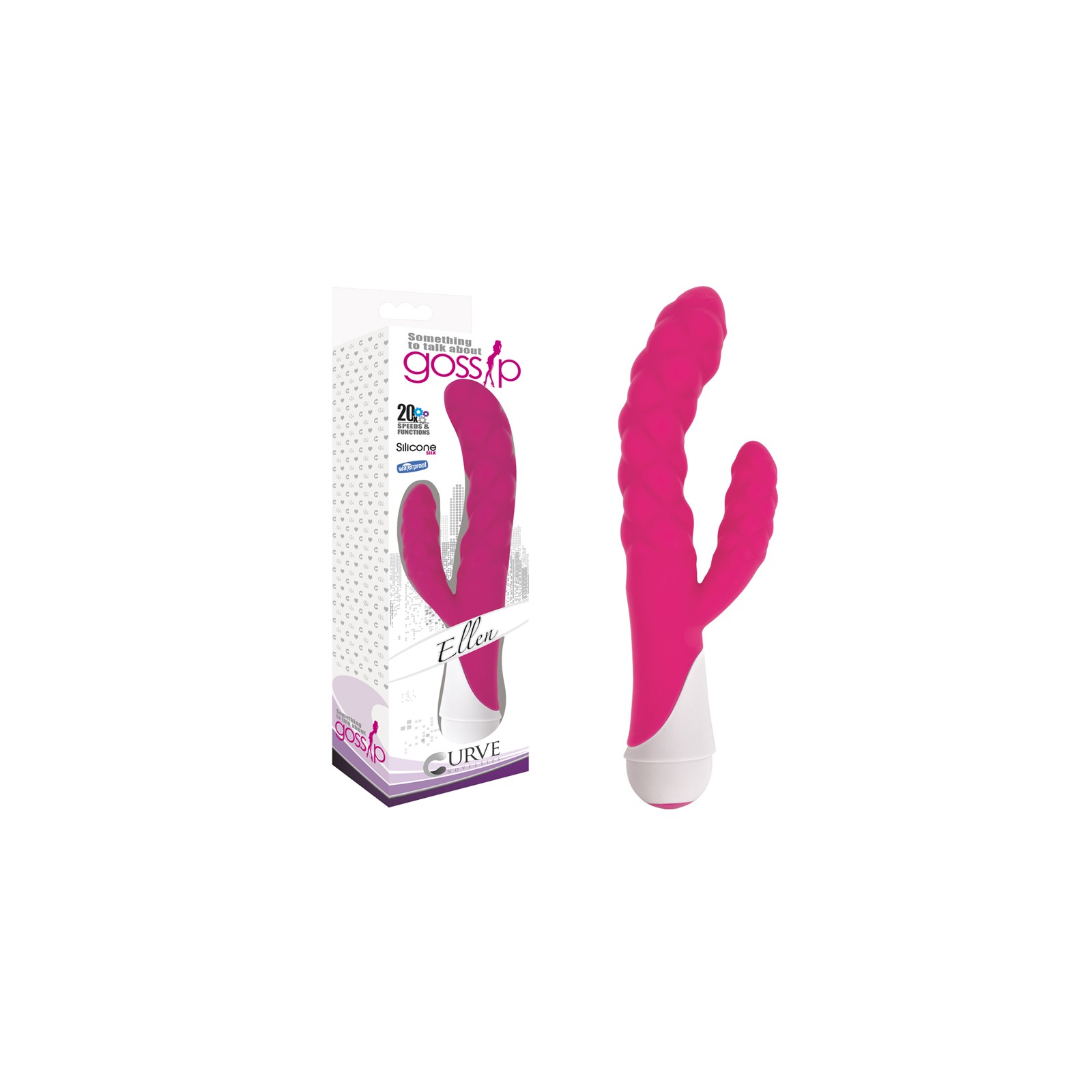 Gossip Ellen Waterproof Dual Stimulation Vibrator - Magenta