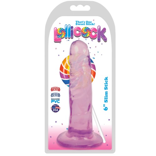 Curve Toys Lollicock Slim Stick Dildo - Grape Ice